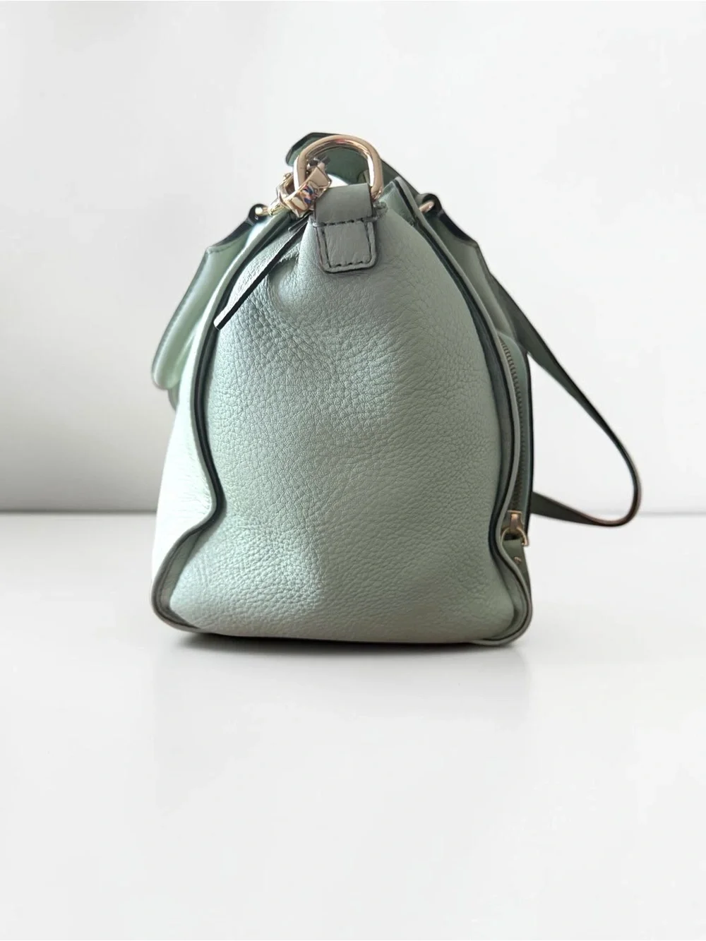 Kate Spade New York Mint Green/Blue Pebbled Leather Satchel Crossbody Purse